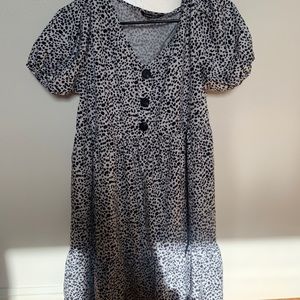 Dalmatian Print Button Dress